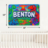 Benton Name Art - Dinosaur Adventure personalized wall print for kids