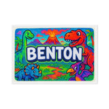 Benton Name Art - Dinosaur Adventure personalized wall print for kids