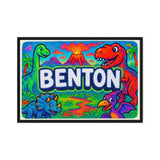 Benton Name Art - Dinosaur Adventure personalized wall print for kids