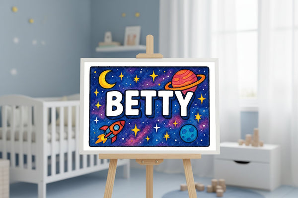 "Betty" Amongst the Stars Personalized Space Artwork