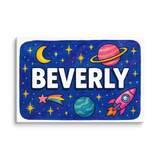 Beverly Name Art - Space Explorers personalized wall print for kids