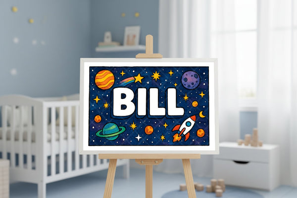 "Bill" Amongst the Stars Personalized Space Artwork