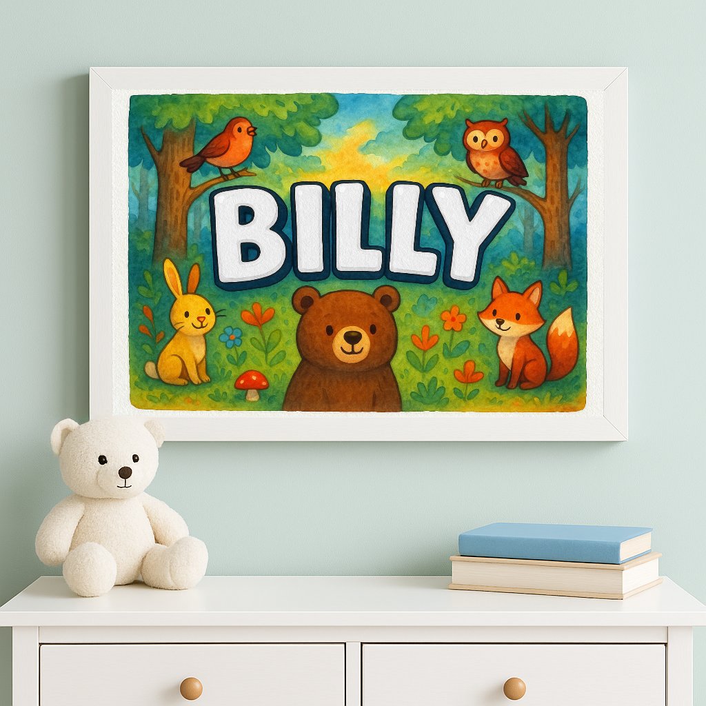 Personalized name art for Billy