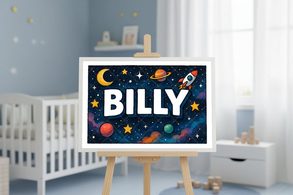 "Billy" Amongst the Stars Personalized Space Artwork