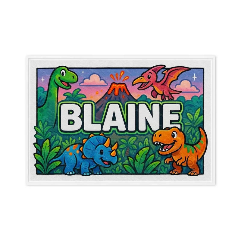 Blaine Name Art - Dinosaur Adventure personalized wall print for kids