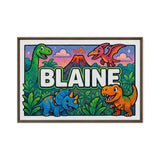 Blaine Name Art - Dinosaur Adventure personalized wall print for kids