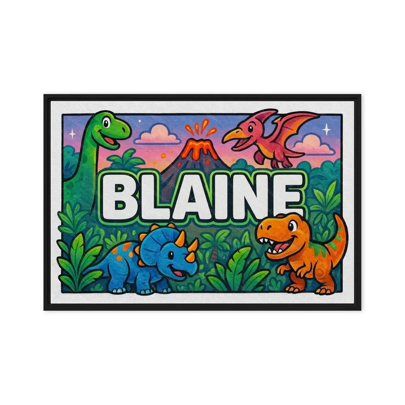 Blaine Name Art - Dinosaur Adventure personalized wall print for kids