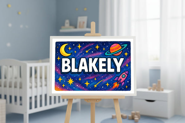 "Blakely" Amongst the Stars Personalized Space Artwork
