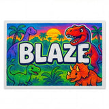 Blaze Name Art - Dinosaur Adventure personalized wall print for kids