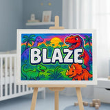 Blaze Name Art - Dinosaur Adventure personalized wall print for kids