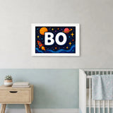 Bo Name Art - Space Explorers personalized wall print for kids