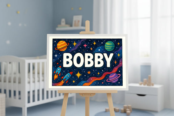 "Bobby" Amongst the Stars Personalized Space Artwork