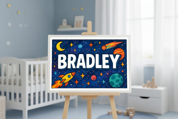 "Bradley" Amongst the Stars Personalized Space Artwork
