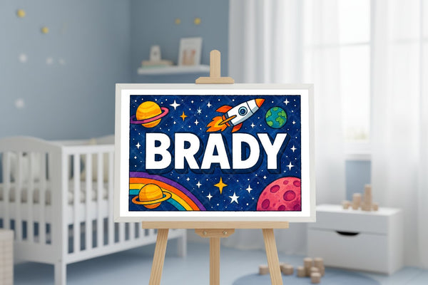 "Brady" Amongst the Stars Personalized Space Artwork