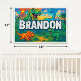 Don Name Art - Dinosaur Adventure personalized wall print for kids