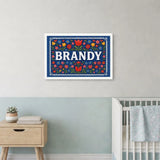 Brandy Name Art - Floral Farmhouse personalized wall print for kids