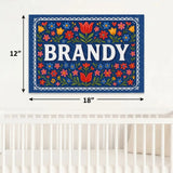 Brandy Name Art - Floral Farmhouse personalized wall print for kids