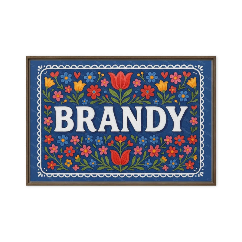 Brandy Name Art - Floral Farmhouse personalized wall print for kids