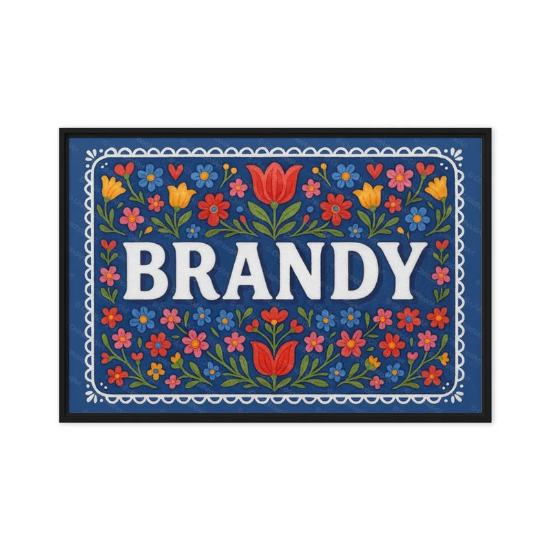 Brandy Name Art - Floral Farmhouse personalized wall print for kids