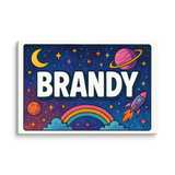 Brandy Name Art - Space Explorers personalized wall print for kids