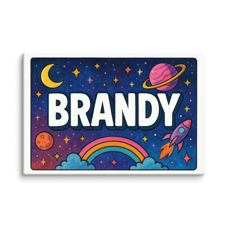 Brandy Name Art - Space Explorers personalized wall print for kids