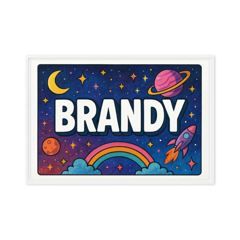 Brandy Name Art - Space Explorers personalized wall print for kids