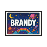 Brandy Name Art - Space Explorers personalized wall print for kids