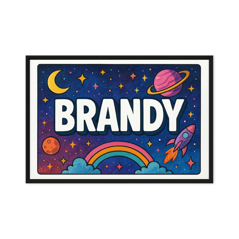 Brandy Name Art - Space Explorers personalized wall print for kids