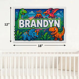 Brandyn Name Art - Dinosaur Adventure personalized wall print for kids