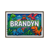 Brandyn Name Art - Dinosaur Adventure personalized wall print for kids
