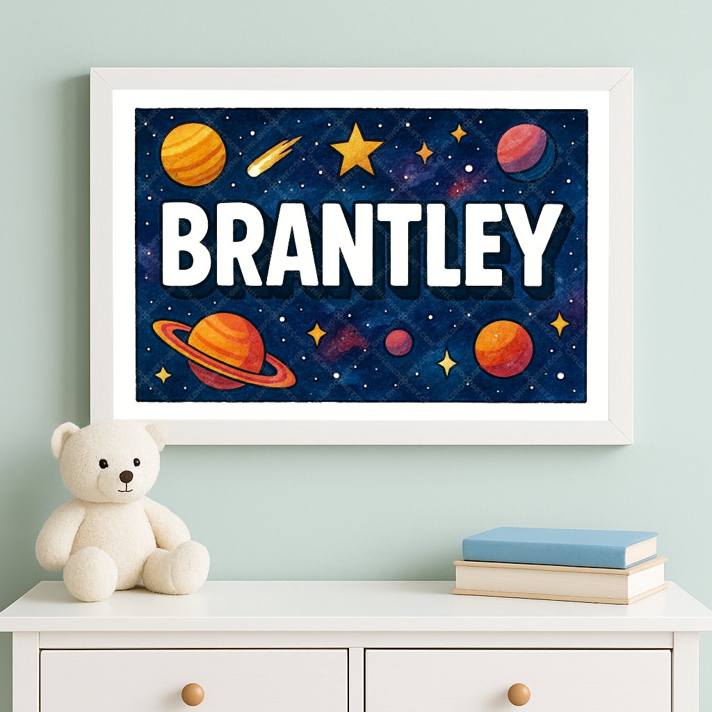 Personalized space name art for Brantley