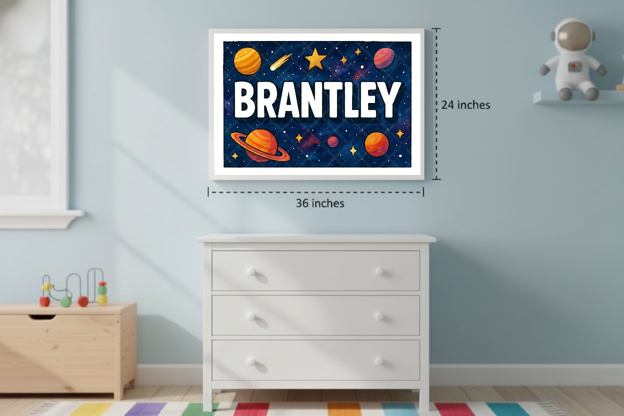 Personalized space name art for Brantley