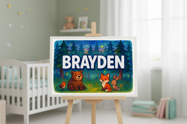 Brayden’s Personalized Forest Friends Art