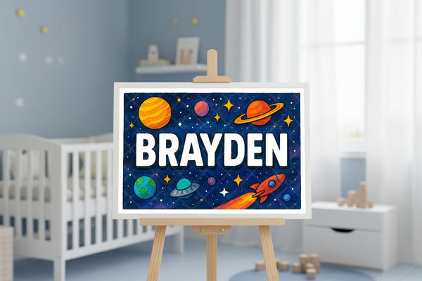 "Brayden" Amongst the Stars Personalized Space Artwork
