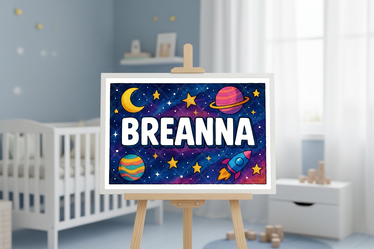 Personalized space name art for Breanna