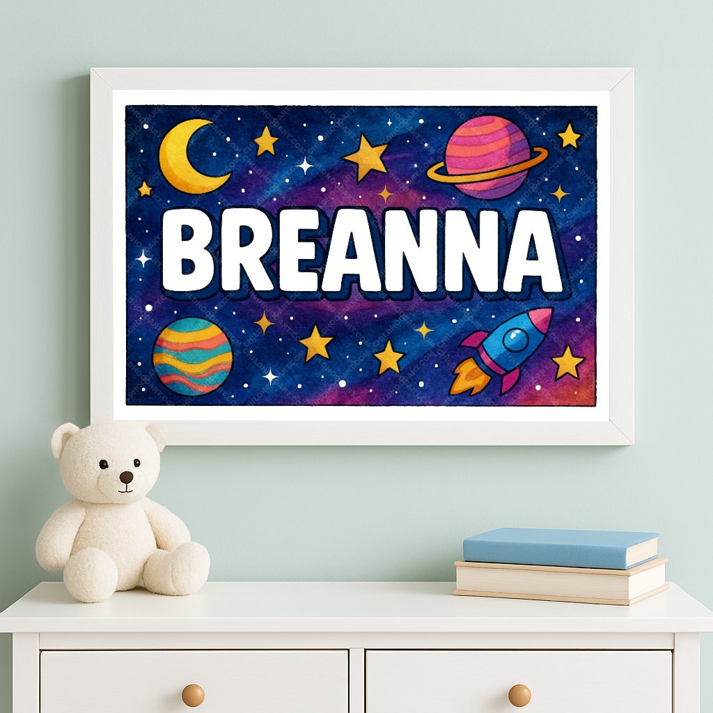 Personalized space name art for Breanna