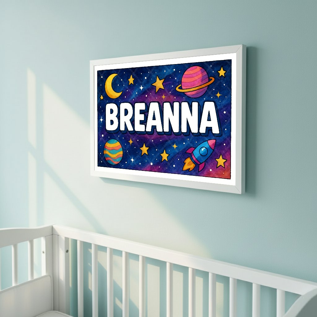 Personalized space name art for Breanna