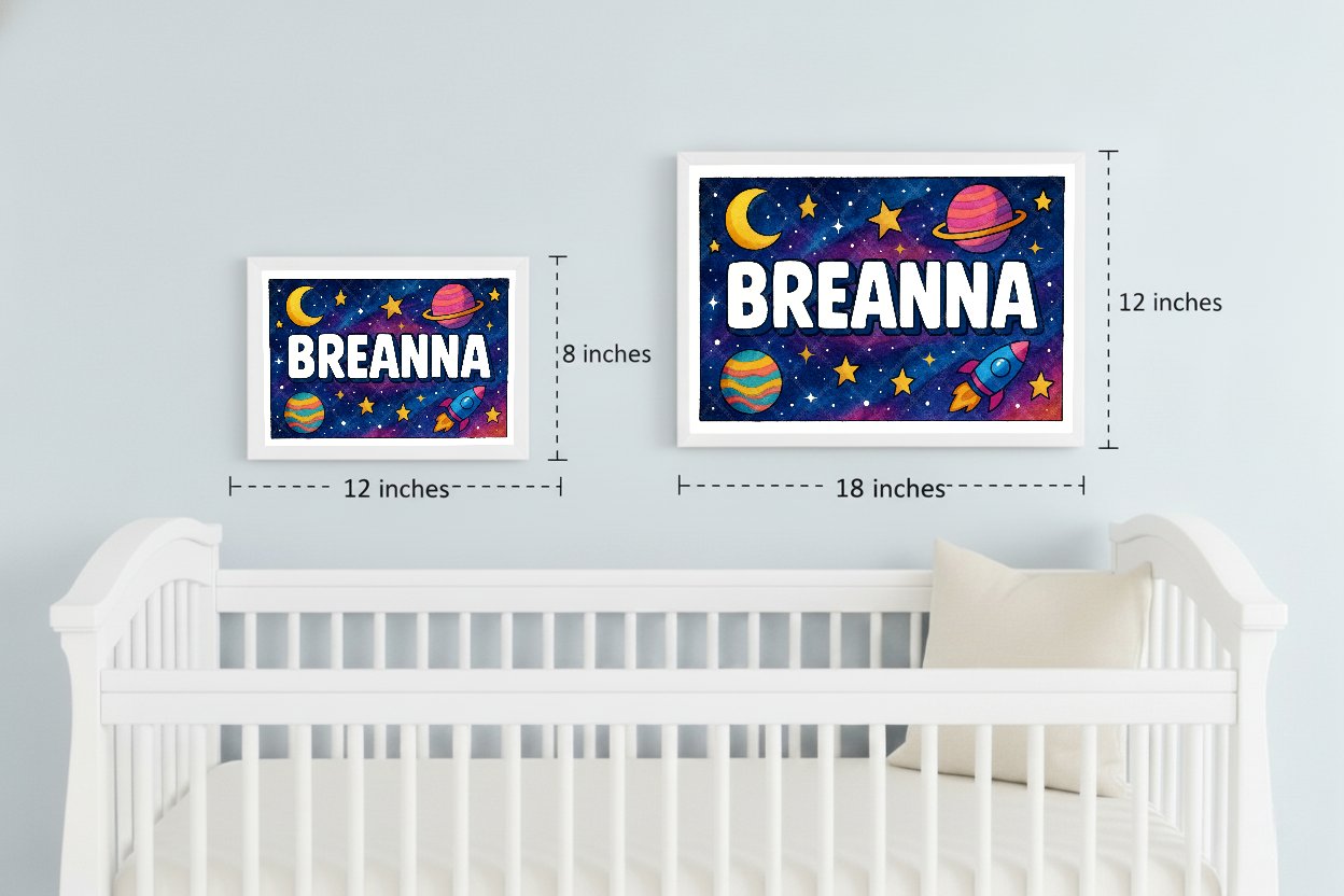 Personalized space name art for Breanna