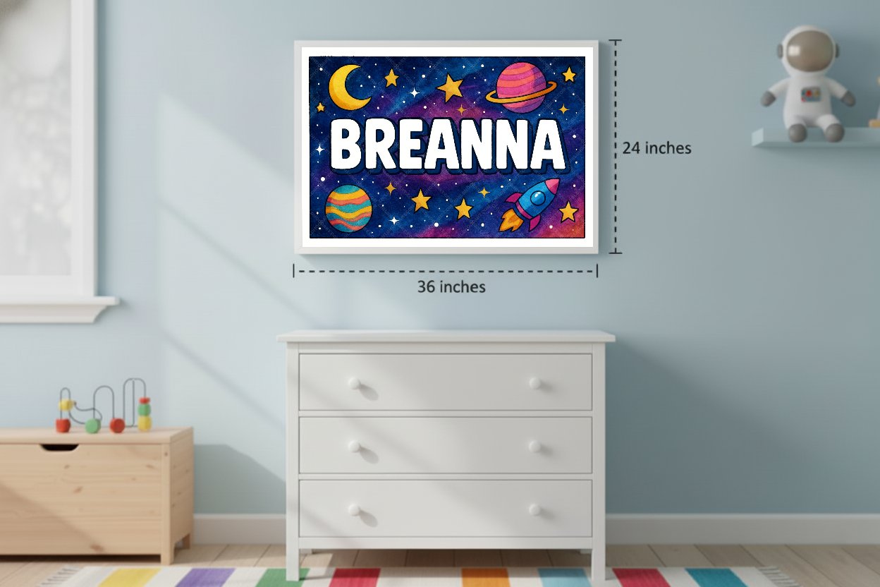 Personalized space name art for Breanna