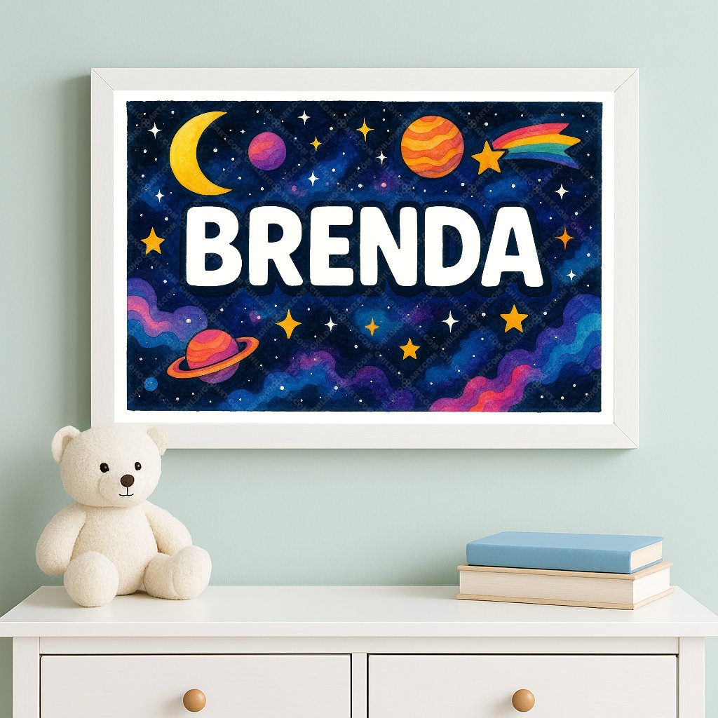 Personalized space name art for Brenda