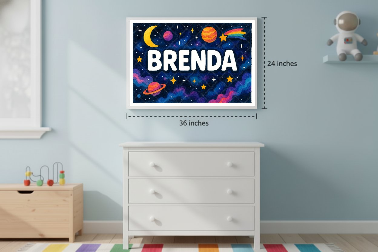 Personalized space name art for Brenda