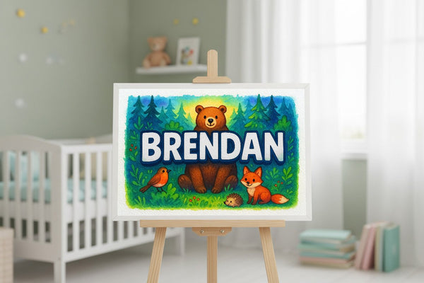 Brendan’s Personalized Forest Friends Art