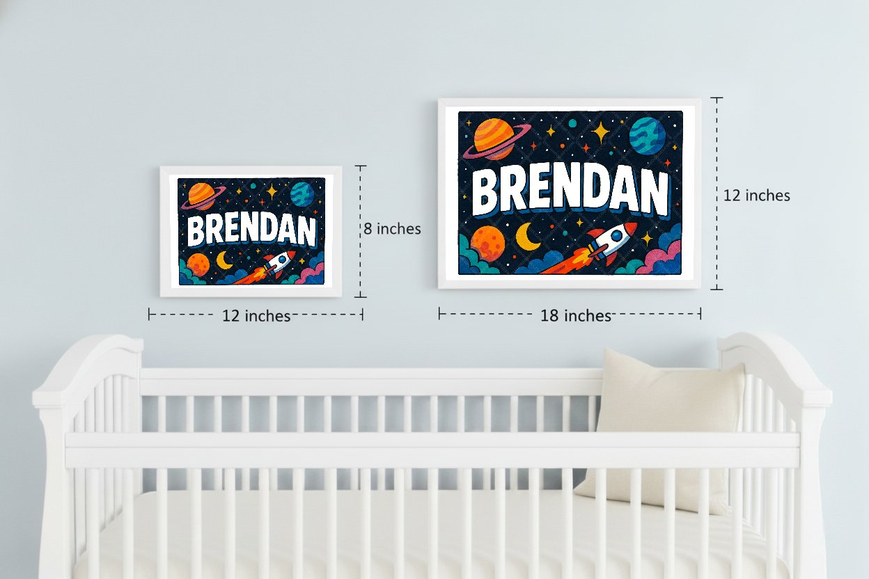 Personalized space name art for Brendan