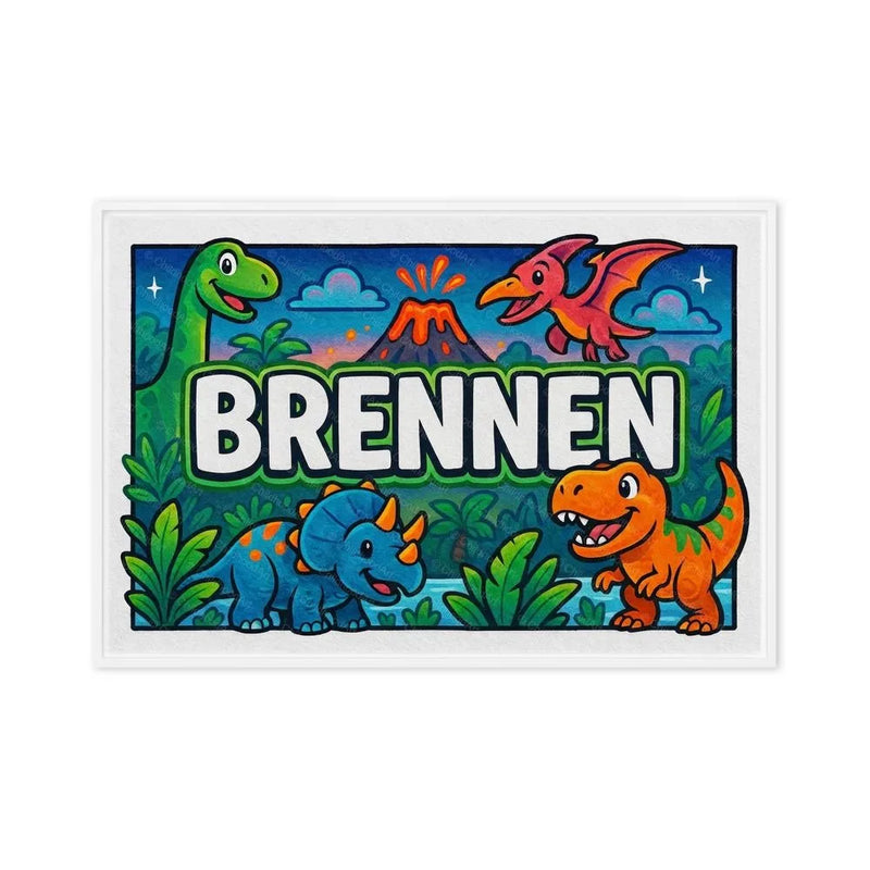 Brennen Name Art - Dinosaur Adventure personalized wall print for kids