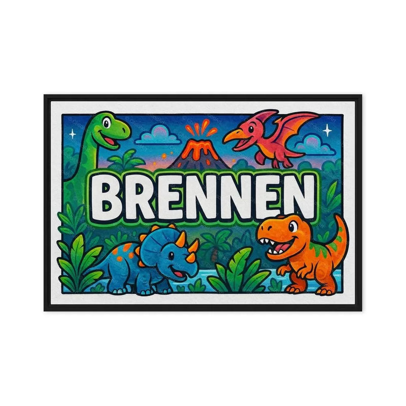 Brennen Name Art - Dinosaur Adventure personalized wall print for kids