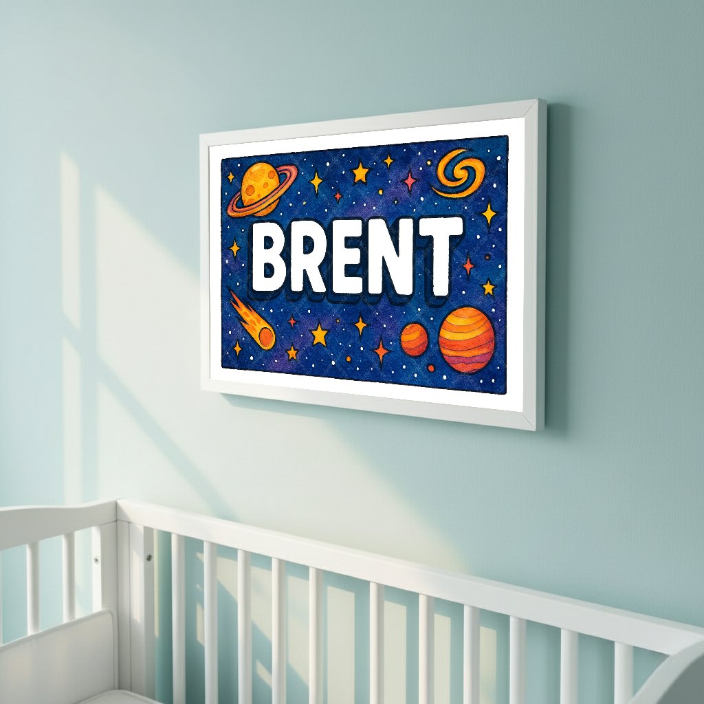 Personalized space name art for Brent
