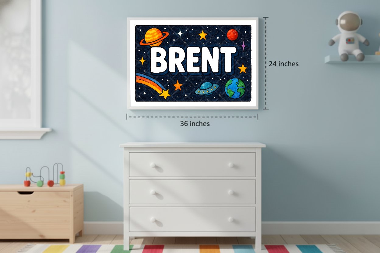 Personalized space name art for Brent