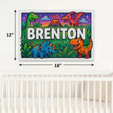 Brenton Name Art - Dinosaur Adventure personalized wall print for kids