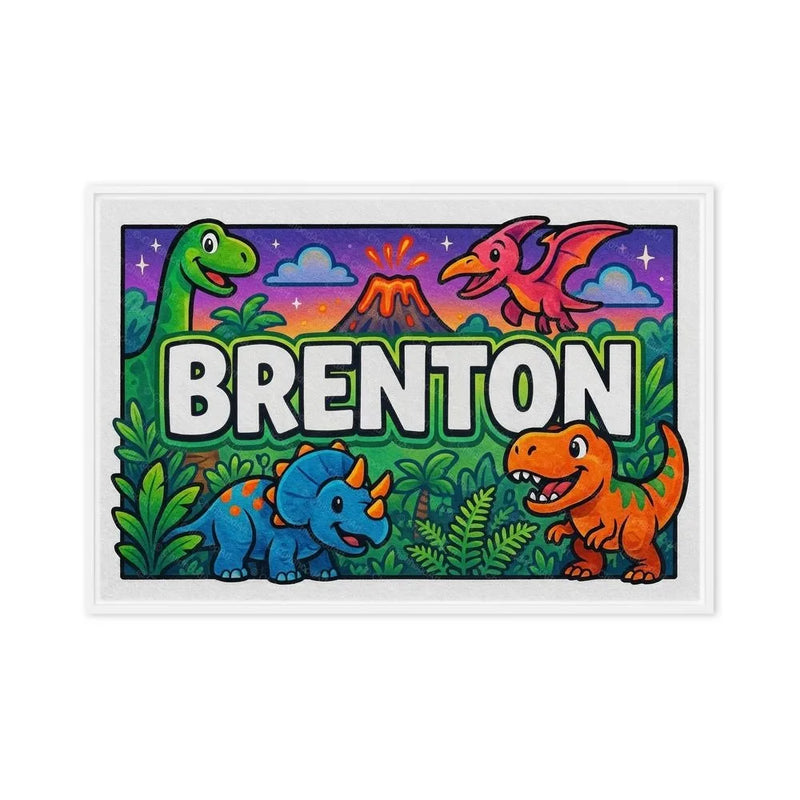 Brenton Name Art - Dinosaur Adventure personalized wall print for kids