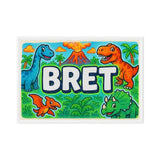 Bret Name Art - Dinosaur Adventure personalized wall print for kids